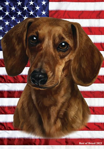 Dachshund Red Smooth - Best of Breed All-American III Outdoor Flag