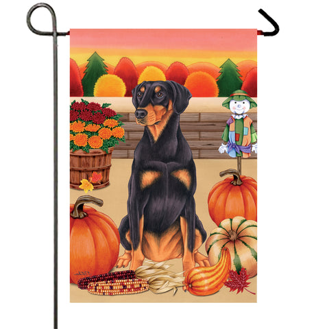 Doberman - Best of Breed Autumn Harvest Garden Flag 12" x 17"