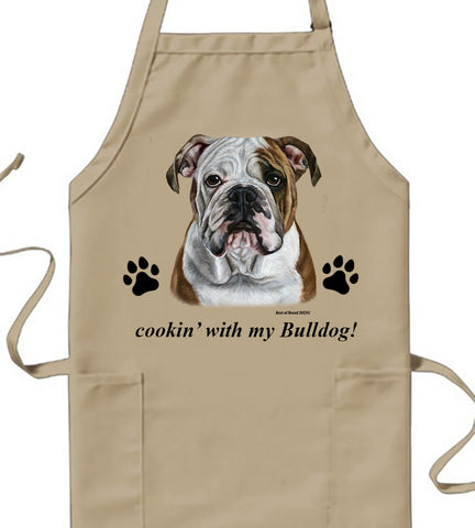 English Bull  Dog - Best of Breed Cookin' Aprons