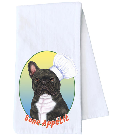French Bulldog Black/White - Tomoyo Pitcher Flour Sack Towel  Size 28" x 28" 100% Cotton