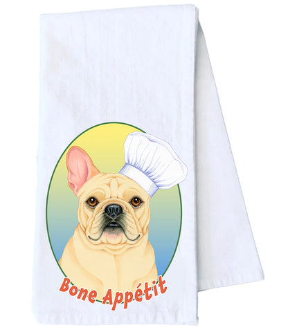 French Bulldog Cream - Tomoyo Pitcher Flour Sack Towel  Size 28" x 28" 100% Cotton