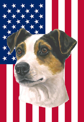 Jack Russell - Best of Breed American Flags House and Garden Size