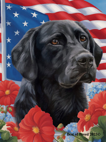 Black Labrador - Best of Breed All-American Patriotic I Outdoor Flag