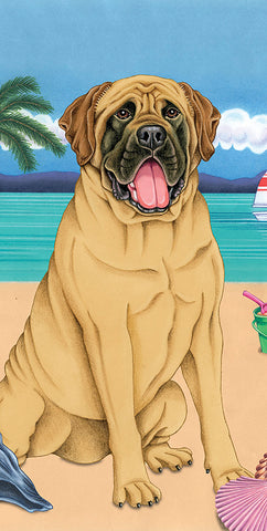Mastiff Fawn - Best of Breed Terry Velour Microfiber Beach Towel 30" x 60"