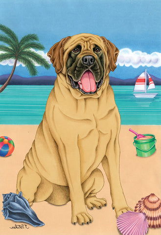 Mastiff- Tomoyo Pitcher Summer Beach Garden Flag 12" x 17"