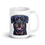 Rottweiler Mug, Dog Coffee Mug, 15oz Rottweiler Dog Mug