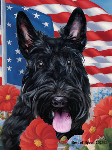 Scottish Terrier - Best of Breed All-American Patriotic I Outdoor Flag