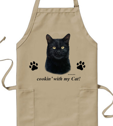 Shorthair Black Cat - Best of Breed Cookin' Aprons