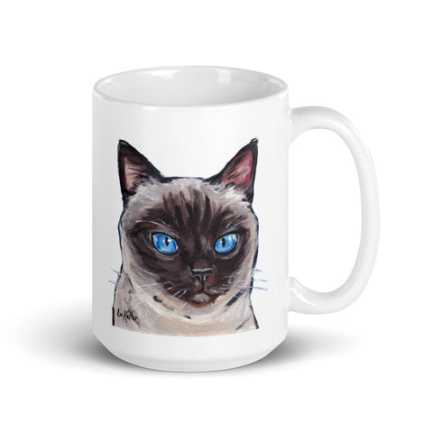 Siamese Mug, Cat Coffee Mug, 15oz Siamese Cat Mug
