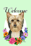 Silky Terrier - Best of Breed Welcome Flowers Garden Flag 12" x 17"