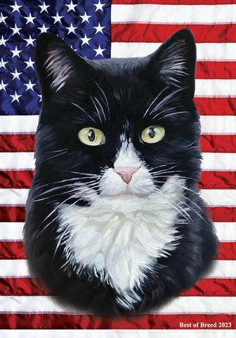 Tuxedo Cat - Best of Breed All-American III Outdoor Flag