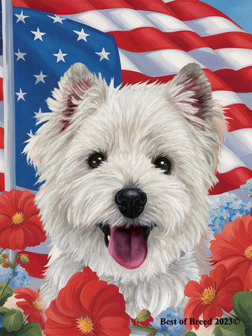 Westie - Best of Breed All-American Patriotic I Outdoor Flag