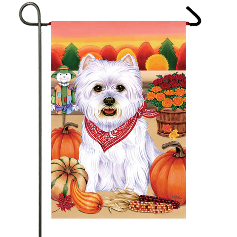 Westie- Best of Breed Autumn Harvest Garden Flag 12" x 17"