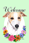 Whippet - Best of Breed Welcome Flowers Garden Flag 12" x 17"