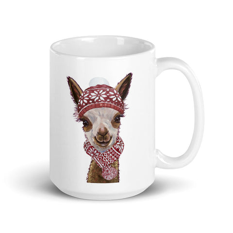 Alpaca Mug 'Rosie', Christmas Coffee Mug, 15oz Alpaca Mug