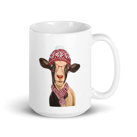Goat Mug 'Luna', Christmas Coffee Mug, 15oz Goat Mug