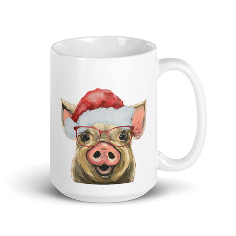 Pig Mug 'Posey', Christmas Coffee Mug, 15oz Pig Mug