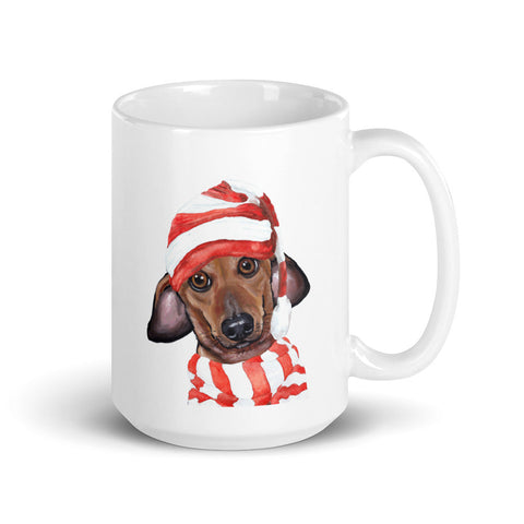Dog Mug 'Dachshund', Christmas Coffee Mug, 15oz Dog Mug