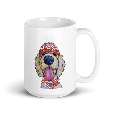Dog Mug 'GoldenDoodle', Christmas Coffee Mug, 15oz Dog Mug
