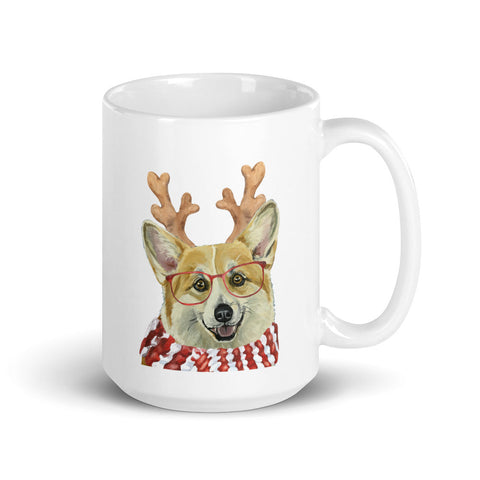 Dog Mug 'Corgi', Christmas Coffee Mug, 15oz Dog Mug