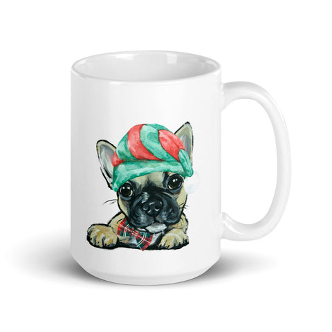 Dog Mug 'French Bulldog', Christmas Coffee Mug, 15oz Dog Mug