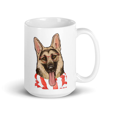 Dog Mug 'German Shepherd', Christmas Coffee Mug, 15oz Dog Mug