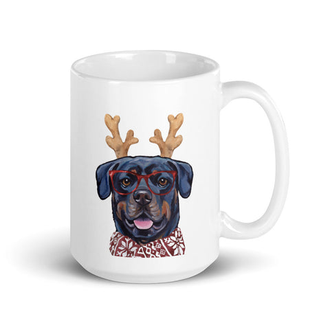 Dog Mug 'Rottweiler', Christmas Coffee Mug, 15oz Dog Mug