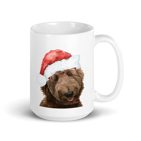 Dog Mug 'Apricot Doodle', Christmas Coffee Mug, 15oz Dog Mug
