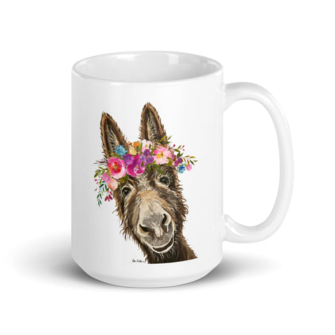 Donkey Mug 'Raymond', Donkey Coffee Mug, 15oz Bright Blooms Donkey Mug