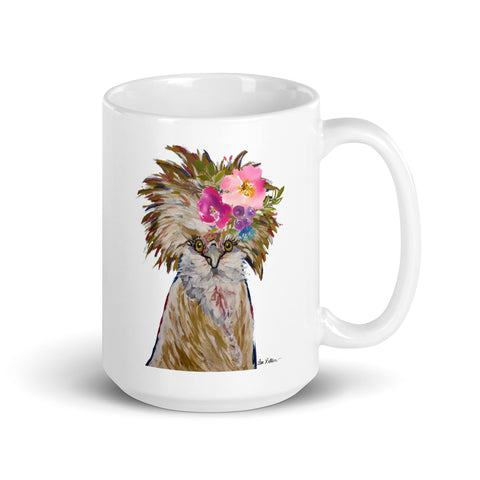 Chicken Mug 'Lola', Chicken Coffee Mug, 15oz Bright Blooms Chicken Mug