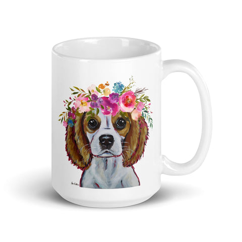 King Charles Spaniel Mug, Dog Coffee Mug, 15oz Bright Blooms Spaniel Dog Mug