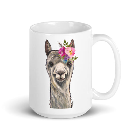 Alpaca Mug 'Elliemae', Alpaca Coffee Mug, 15oz Bright Blooms Alpaca Mug