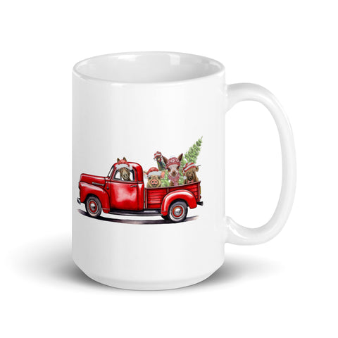 Farm Mug 'Farm Truck Mug', Christmas Coffee Mug, 15oz Farm Animal Mug