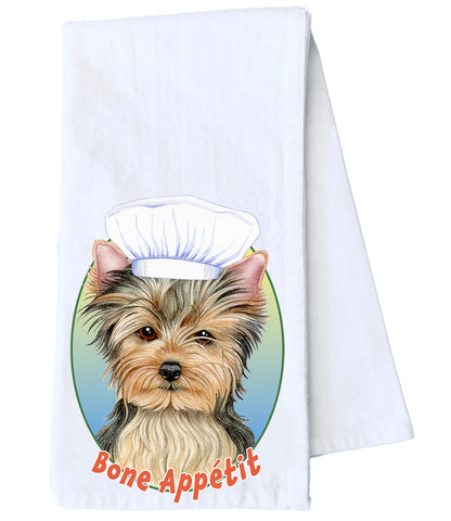 Yorkie Puppy Cut - Tomoyo Pitcher Flour Sack Towel  Size 28" x 28" 100% Cotton