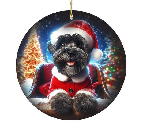 Affenpinscher -  Best of Breed DCR Christmas Tree Porcelain Ornament Double Sided