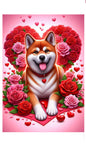 Akita Red -  Best of Breed DCR Valentines Day Outdoor House and Garden Flag