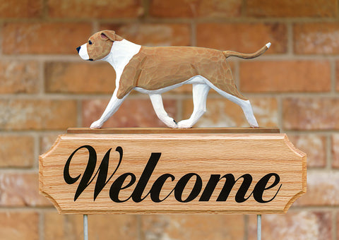 American Staffordshire Terrier Natural Ears Fawn White - Michael Park Collection Dog in Gait Welcome Stake