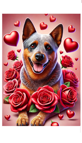 Australian Cattle Dog Red  - Best of Breed DCR Valentines Day Outdoor House and Garden Flag