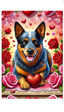 Australian Cattle Dog Blue  - Best of Breed DCR Valentines Day Outdoor House and Garden Flag