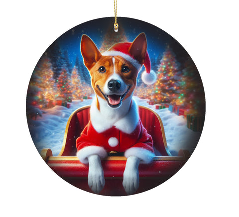 Basenji- Best of Breed DCR Christmas Tree Porcelain Ornament Double Sided