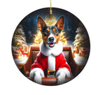 Basenji Tri - Best of Breed DCR Christmas Tree Porcelain Ornament Double Sided