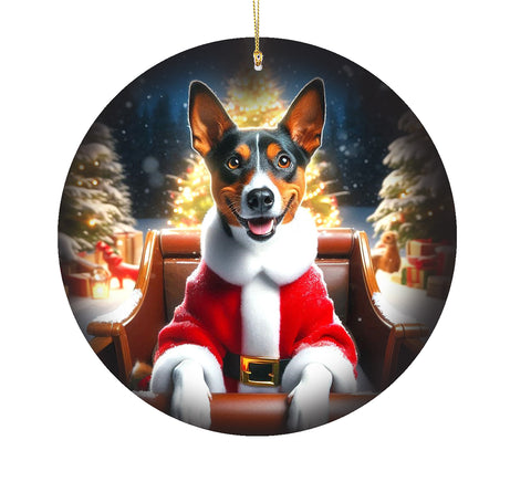 Basenji Tri - Best of Breed DCR Christmas Tree Porcelain Ornament Double Sided