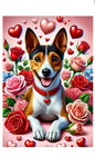 Basenji Tri - Best of Breed DCR Valentines Day Outdoor House and Garden Flag