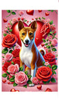 Basenji Red - Best of Breed DCR Valentines Day Outdoor House and Garden Flag