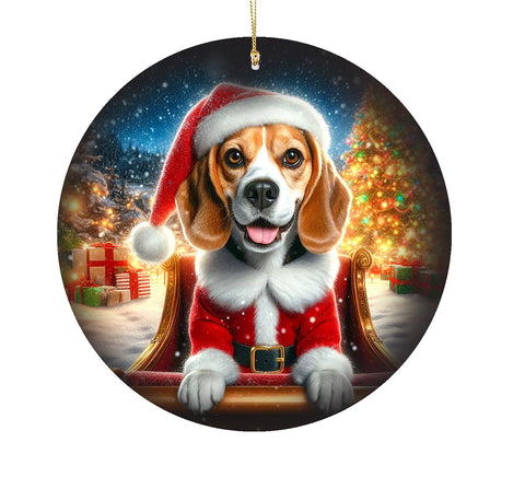 Beagle - Best of Breed DCR Christmas Tree Porcelain Ornament Double Sided