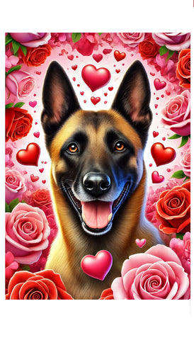 Belgian Malinois - Best of Breed DCR Valentines Day Outdoor House and Garden Flag