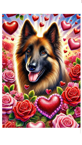 Belgian Tervuren - Best of Breed DCR Valentines Day Outdoor House and Garden Flag