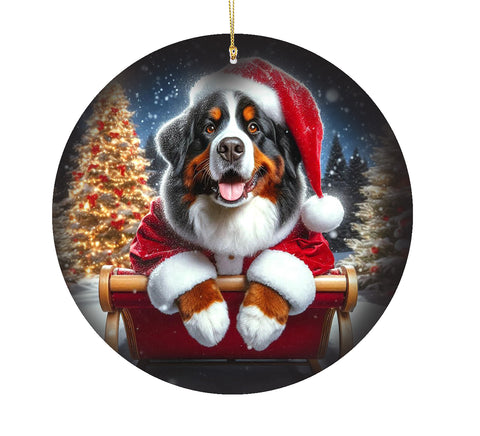 Bernese Mountain Dog - Best of Breed DCR Christmas Tree Porcelain Ornament Double Sided