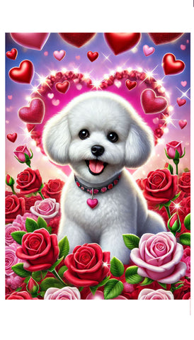 Bichon Frise - Best of Breed DCR Valentines Day Outdoor House and Garden Flag