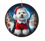 Bichon Frise - Best of Breed DCR Christmas Tree Porcelain Ornament Double Sided